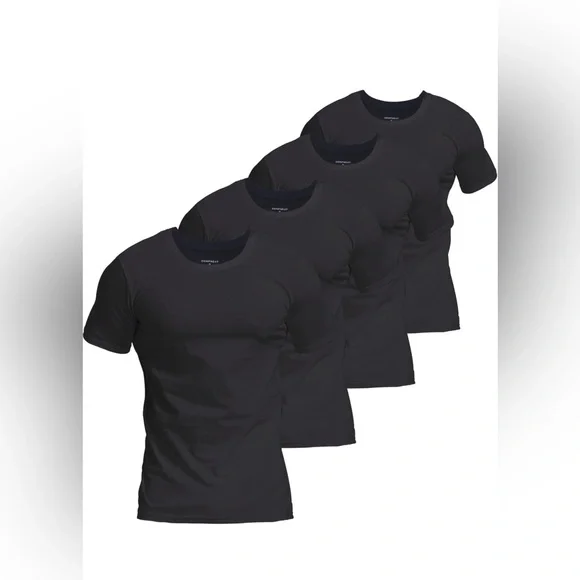 Comfneat Men's 4-Pack Basic Tee Crew Neck Cotton T-Shirts Light Undershirts - Picture 1 of 5